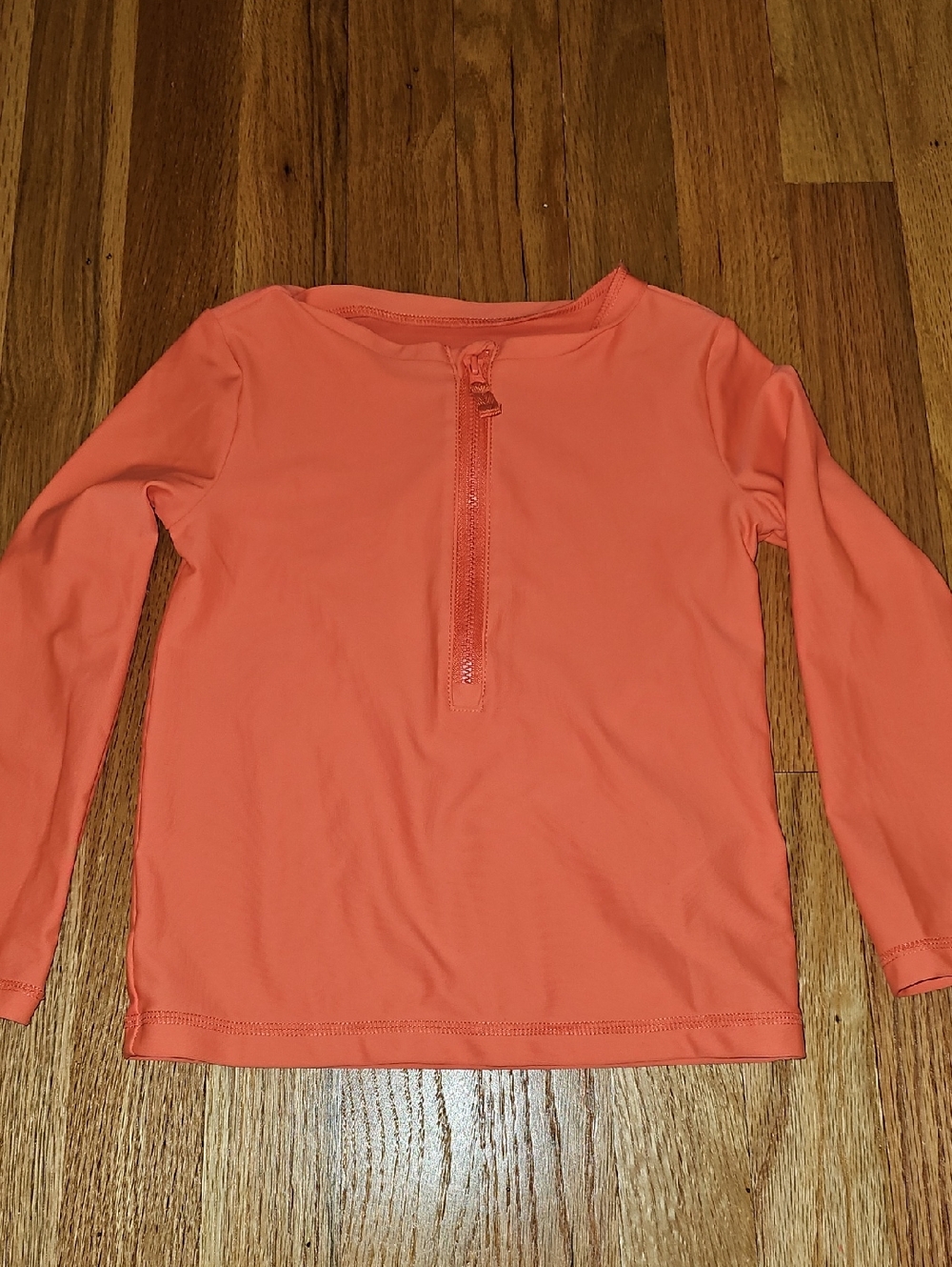Coral Long Sleeve Zip Front Swim/Sun Top